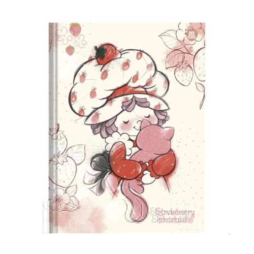 Caderno Brochura Moranguinho Colegial 160 Folhas Ilustradas Pautadas, Estilo Papel de Carta - Para E