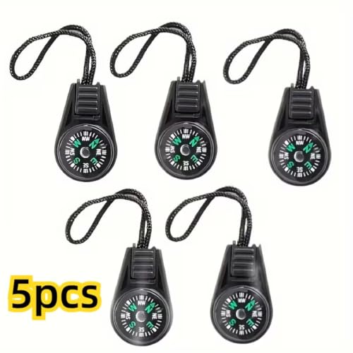 5 Pcs Mini Survival Compass with Lanyard, Waterproof Pocket Compass for Hiking, Camping, Backpacking, Outdoor Emergency Navigation Tool miniatura 4
