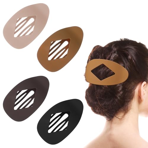 Duckbill Hair Clips,Mabor 4Pcs Minimalist Flat Clips for Hair No Crease, Strong No-Slip Grip Simple Elegant French Styling Accessories for Women