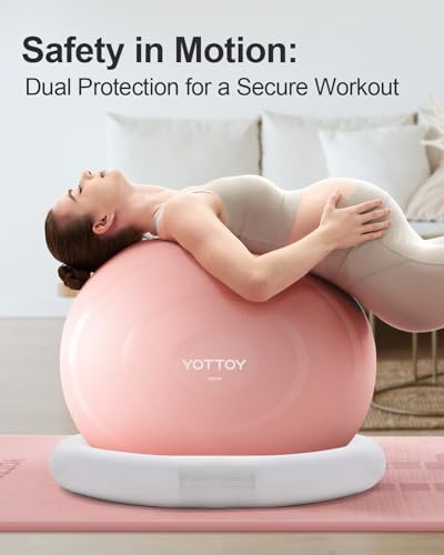 Image of YOTTOY Balance Ball Chair,Exercise Ball Ring and Yoga Ball Chair for Office Use