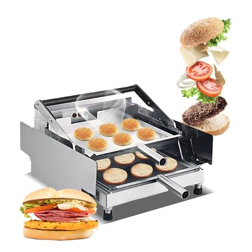 Kolice Commercial électrique Hamburger machine à cuire, Machine à cuire du pain grillé, Grille-pain à burger, 6 burgers/heure, Température/temporisateur de contrôle