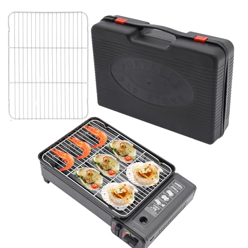Barbacoa parrilla portátil Camping Cooker al aire libre camping Gas barbacoa Tabla con barbacoa Mesh, barbacoa portátil parrilla con barbacoa Mesh, cocina de camping de gas con barbacoa Mesh
