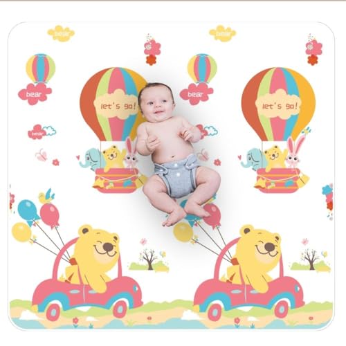 CHLOENCE - Tappeto Gioco Bambini 200x180 Pieghevole, Palestrina Neonato Termoisolante, Spessore 1,5 centimetri, Tappeto Bambini Reversibile In Schiuma Espansa, Tappetino Bambini Per Gattonamento