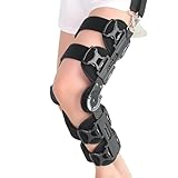 ROM Knee Brace with Shoulder Strap - Hinged Post OP Knee Brace Immobilizer Leg Braces Orthopedic Patella Knee Support Orthosis for ACL, PCL, MCL Injury, Meniscus Tear, Adjustable for Left and Right Leg