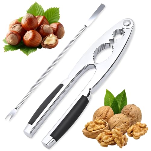 Axinyijia Cascanueces, Cascanueces de Acero Inoxidable, Cascanueces Multifuncional con Aguja de Cangrejo, Partidor de Almendras para Nueces