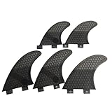 Surfing Fins 5Pcs Surfboard Tail Fin G5+GL Tail Rudder Surfing Tail Thruster Surfboard Accessories (Color : Grey, Size : G5+GL)