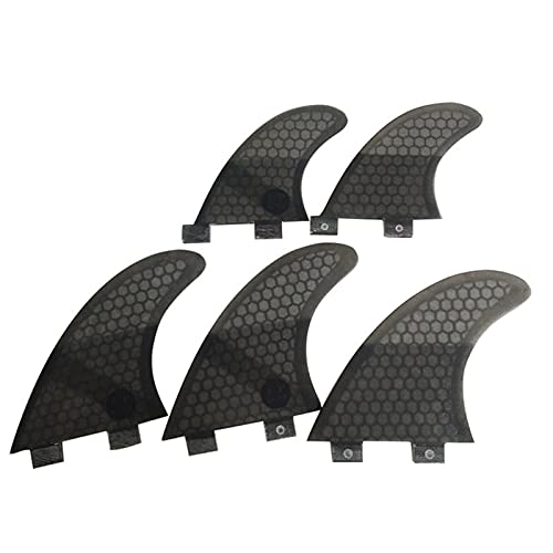 Surfing Fins 5Pcs Surfboard Tail Fin G5+GL Tail Rudder Surfing Tail Thruster Surfboard Accessories (Color : Grey, Size : G5+GL)