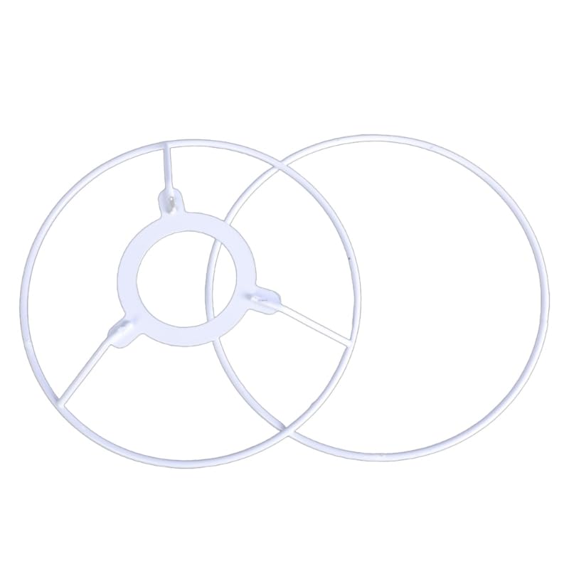 Yjcnelcr Suporte de fixação circular para abajur, suporte de abajur montado no teto, moldura de tambor faça você mesmo de metal, acessórios de abajur para mesa, piso, lâmpadas pendentes