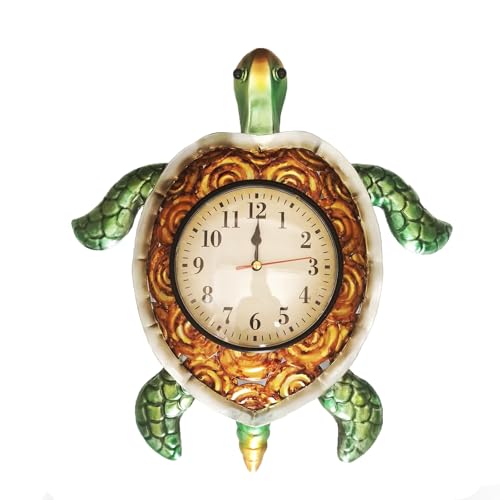 Horloge murale tortue bleu sarcelle décorative TXYS pour la maison - 2
