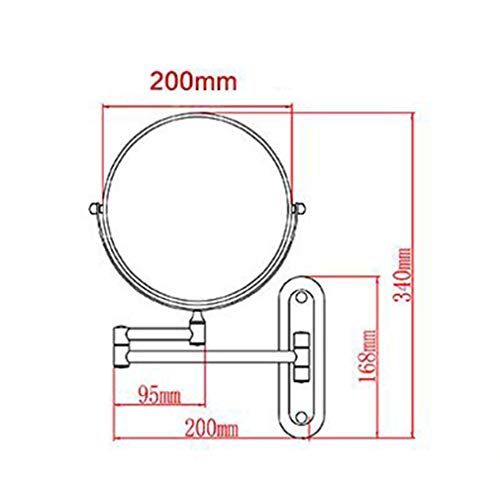 Miroir cosmétique extensible argenté en finition chrome pour salle de bain chic - 4