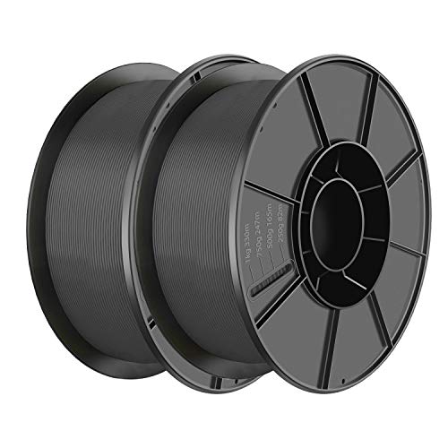 [2Rolls/Pack] PLA Filament 1.75mm 3D Printer Consumables Filamento Impresora 3D, Dimensional Accuracy +/- 0.05 mm [Black,2pcs of Pack]