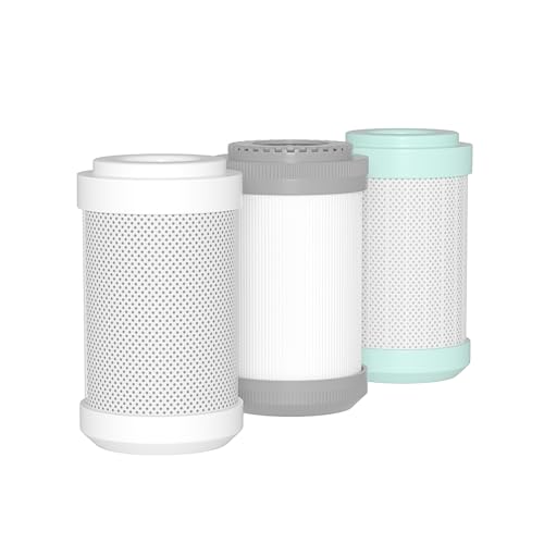 GLACIER FRESH Replacement cartridges for RV Water Filter System 0.2 Micron High Flow Filter Sediment Longevity by GLACIER FRESH and Granular Activated Carbon Tasty. 3 Pack (1 set)