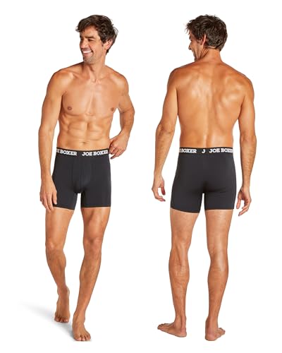 JOE BOXER Mens Microfiber Boxer Briefs 4-Pack, Smooth Spandex-Polyester Boxer Briefs for Men, Microfiber Underwear3