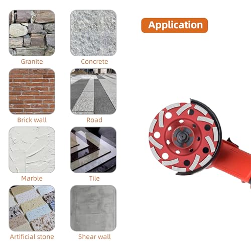 Muela de Copa de Diamante 125 x 22,23 mm, Muela a Taza Diamante Para amoladoras Angulares, Para Hormigón Granito Piedra Mampostería - imagen 4