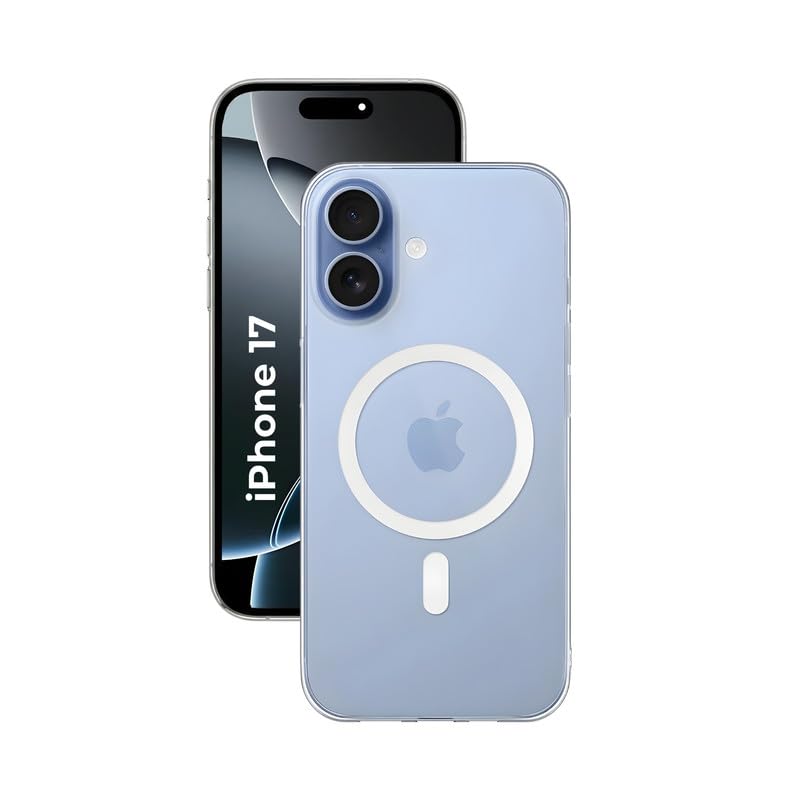 Image of Anti Yellow Clear Magnet Case for iPhone 17, Premium Polycarbonate, Ultra Strong Magnets, 360 Drop Protection, Raised Camera Protection, MagSafe Compatible
