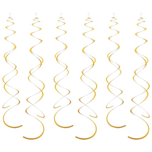 36 Pièces Suspendu Tourbillon Décorations de Fête en Plastique Or Serpentins Tourbillon Spirale Décoration de Plafond Anniversaire Serpentins Anniversaire Mariage Décoration de Noël (Or)