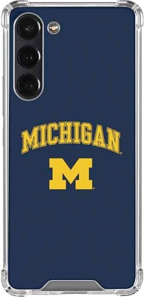 Skinit Clear Phone Case Compatible with Galaxy S24 FE - Officially Licensed University of Michigan Jersey Split Design