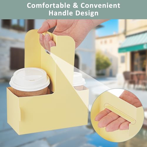 2 Cup Drink Carrier 16 Pack - 50% Off Disposable Coffee Cup Holders - Image 4