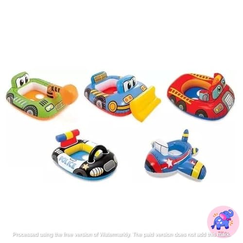 Image of Inflatable Kiddie Float | Water Baby Floater for Kids| Safe Anti-flip Diaper Style Swim Tube Rider| Swim Pool Tube for Toddlers|Multicolor Cute Swimming Pool Safety Seat (CAR KIDDIE FLOAT)