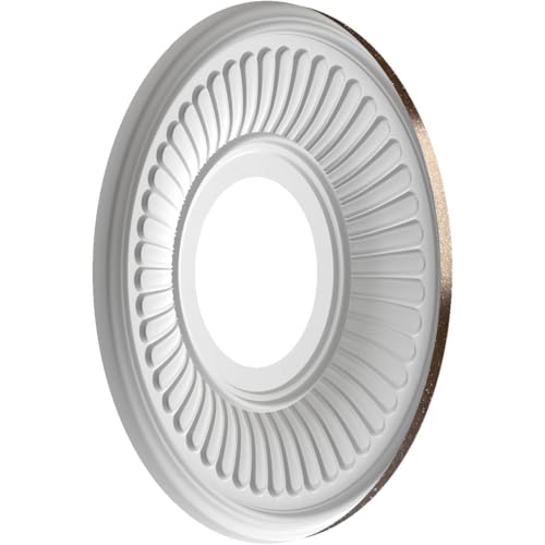 Image of Ekena Millwork CMP10BEAMB Berkshire Thermoformed PVC Ceiling Medallion (Fits Canopies up to 4 1 /2 inch), 10 inchOD x 3 1 /2 inchID x 3 /4 inchP, Textured Metallic Mystic Brown