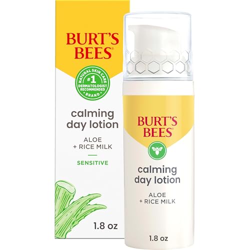 Burt's Bees Calming Day Face Lotion, 1.8 oz. Bottle | Made with Aloe and Rice Milk, Soothing Face Lotion for Sensitive Skin, 98.9 Percent Natural Origin Skin Care - image 1