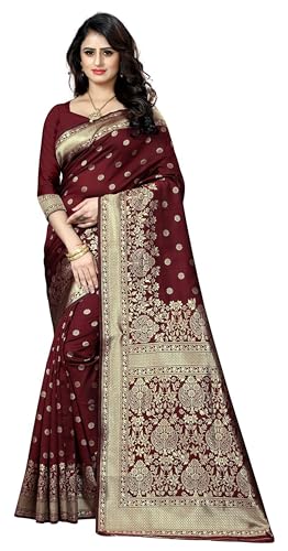Sari Kanjivaram Banarasi jacquard pour femme avec haut personnalisable