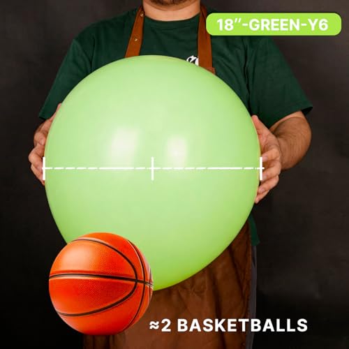 Image of PartyWoo Lime Green Balloons 20pcs 18 Inch Light Green Latex Helium Balloons for Graduation Wedding Baby Shower Anniversary Birthday Dinosaur Jungle Golf Football Theme Party Decorations Green-Y6