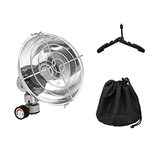 Calentador portátil de gas para tiendas de campaña mini calentador de propano/butano para tiendas de campaña con soporte y bolsa de almacenamiento.