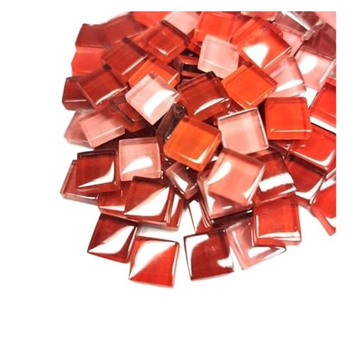 Tesselles mosaique 100 pièces, carreaux de mosaïque en verre carrés de 1 cm, matériaux de processus de mosaïque à faire soi-même Mosaique verre (Color : Mixed red)