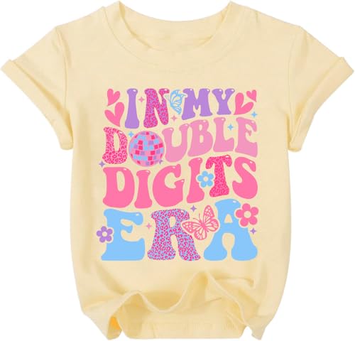 Image of in My Double Digits Era Shirt Girls Birthday Girl Shirts 10th Birthday Gifts for Girls 10 Year Old Ten Party Tee Tops
