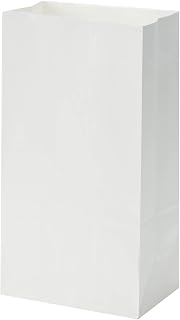 LOOKSGO 40 Pack White Kraft Paper Lunch Bags, 4 lb Capacity, Square Bottom Grocery Bags for Lunches & Crafts