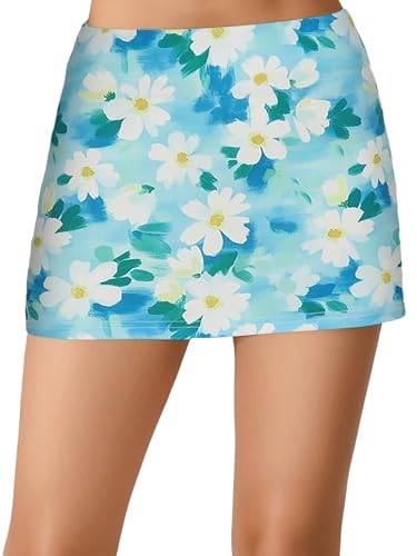 Jelory Womens Summer High Waist Bodycon A Line Mini Skirts Floral Print Casual Beach Vacation Short Skirt