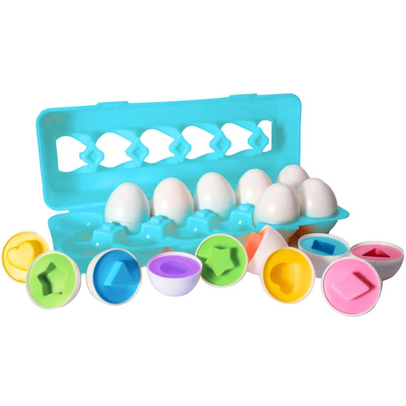 Kids First Step Egg Matching Shape Theme 12 Multicolor Eggs Matching Game Educational Toys for Kids (Blue) (B0DF61MXT4) Amazon Price History, Amazon Price Tracker