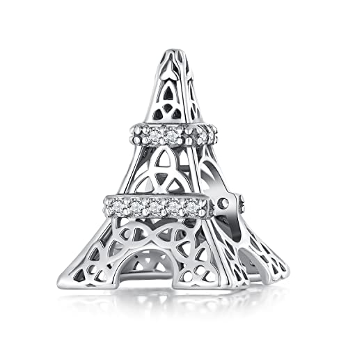 Dije Torre Eiffel plata ley 925 para pulseras y collares de mujer