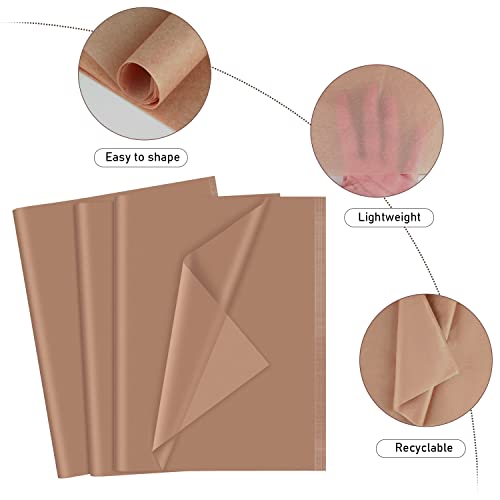 Miniatura 3 de Neburora 120 Hojas Papel De Seda Marrón 35 X 50 Cm Papel De Seda Marrón Oscuro Para Envolver A Granel Para Bolsas De Regalo Embalaje Relleno Floral Manualidades Cumpleaños Decoración Navideña Marrón