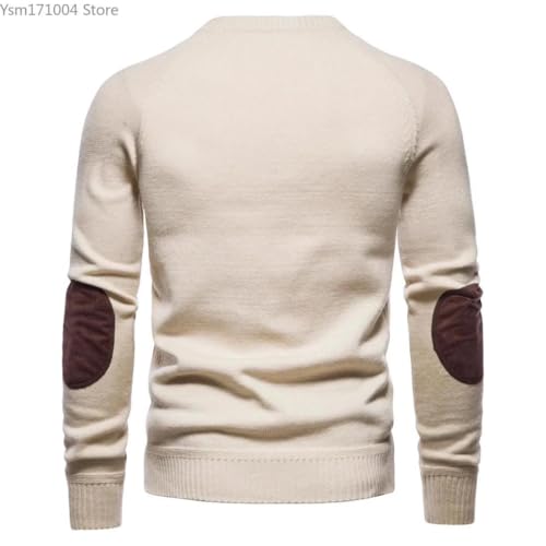 Men's Vintage Solid Color Crewneck Sweater Casual Knitwear Jumper2