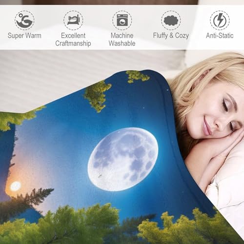 Manta de franela cálida de tacto premium mullido y diseño paisaje para decoración de sofás 6