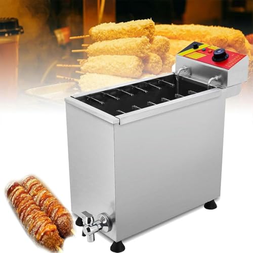 FLTRGO Estufa a la Parrilla para Salchichas, Freidora Eléctrica Comercial de 25 litros, Máquina para Hacer Palitos de Queso y Perritos Calientes, Perritos Calientes con Asa~/