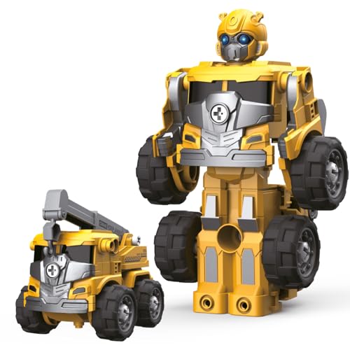 Imagen de TACHAN Robot Transformable 3 en 1 Se Convierte en Dos vehículos y un Robot Juguete Transformable Color Amarillo