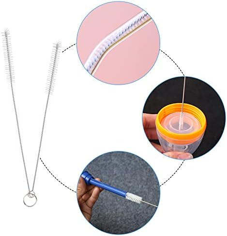 Flexible Feeding Tube Cleaning Brush 4Pcs Sink Cleaning Brush Multifunction Long Pipe Cleaner Brush Flexible Drain Brush Tube Cleaning Brush for Shower Drain Refrigerator Drain Hole Kitchen