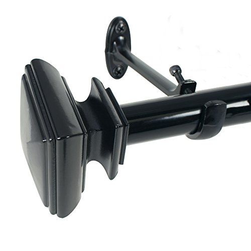 Decopolitan 7/8-Inch Square Curtain Rod Set, 18 To 36-Inch, Black Espresso #TOP1