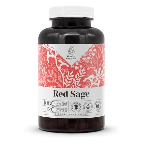 Garden Organics Red Sage 120 Capsules | High-Potency Capsules, Herbal Dietary Supplements | Made with Vegetable Capsules and Red Sage (Dan Shen, Salvia Miltiorrhiza) Dried Root (120 Capsules) Cover