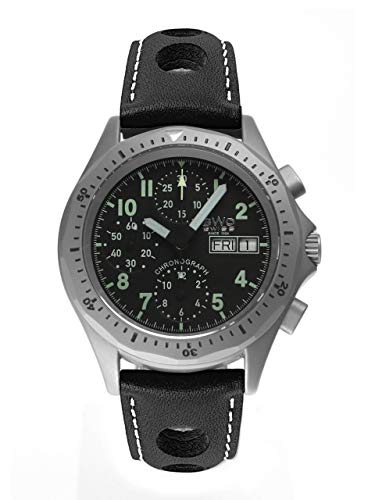 Preisvergleich Produktbild BWC Swiss Herren Uhr Chronograph Handaufzug mit Leder Armband 200505310