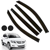 Rain Guards for Volkswagen VW Tiguan 2018-2023, Tape-on Side Window Deflectors for Volkswagen Tiguan, Window Visors for Volkswagen Cars, for Volkswagen Car Accessories 4 Rain Guards ＆ 2 Car Coasters