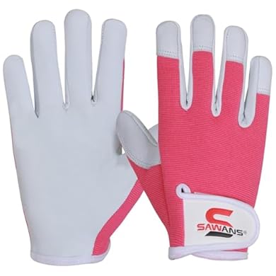 Foto di SAWANS Guanti da Giardinaggio in Pelle per Donna/Uomo Guanti da Lavoro da Donna Guanti da Giardino Anti Spina Rigger Guanti da Lavoro di Sicurezza Regali da Giardinaggio (Rosa, L (confezione da 1))