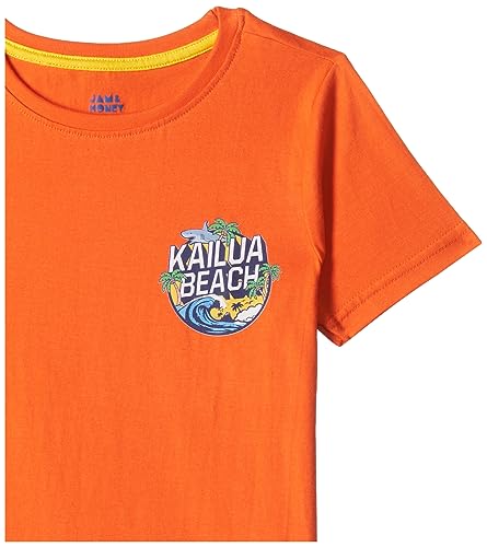Image of Amazon Brand - Jam & Honey Boys 100% Cotton Printed Half Sleeves T-Shirt | Age 2-12 Years