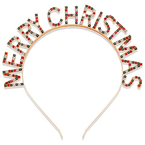 PHALIN Christmas Headbands Holiday Headbands for Women Rhinestone Xmas Tree Christmas Festive Party Hair Accessory Gifts Cover