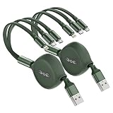 Multi USB Kabel, 3 in 1 Universal Einziehbares Ladekabel [3A/1,2M/2Stück], Handy USB Schnellladekabel Mit Type C/Micro USB/iPhone Kabel für iPhone 14 13 12 11 Galaxy S20 S10 S9 S8 S7 Micro usb Android