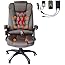 Home Office Computer Desk Massage Chair Executive Ergonomic Heated Vibrating (Brown)