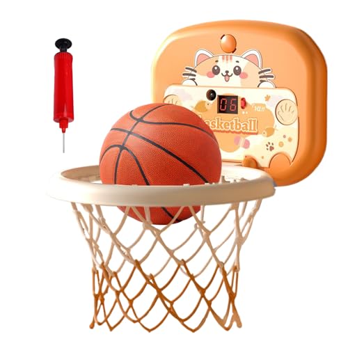 Canasta de baloncesto para interiores – Juego deportivo, canasta de pared | tablero interactivo con puntuación digital, mini canasta decorativa para dormitorio, pasillo, escuela, gimnasio, restaurante